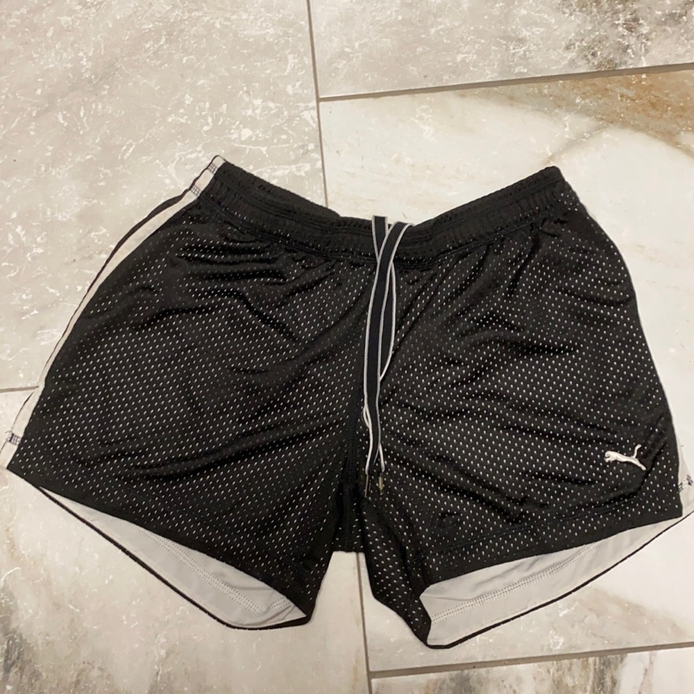 Puma black mesh shorts